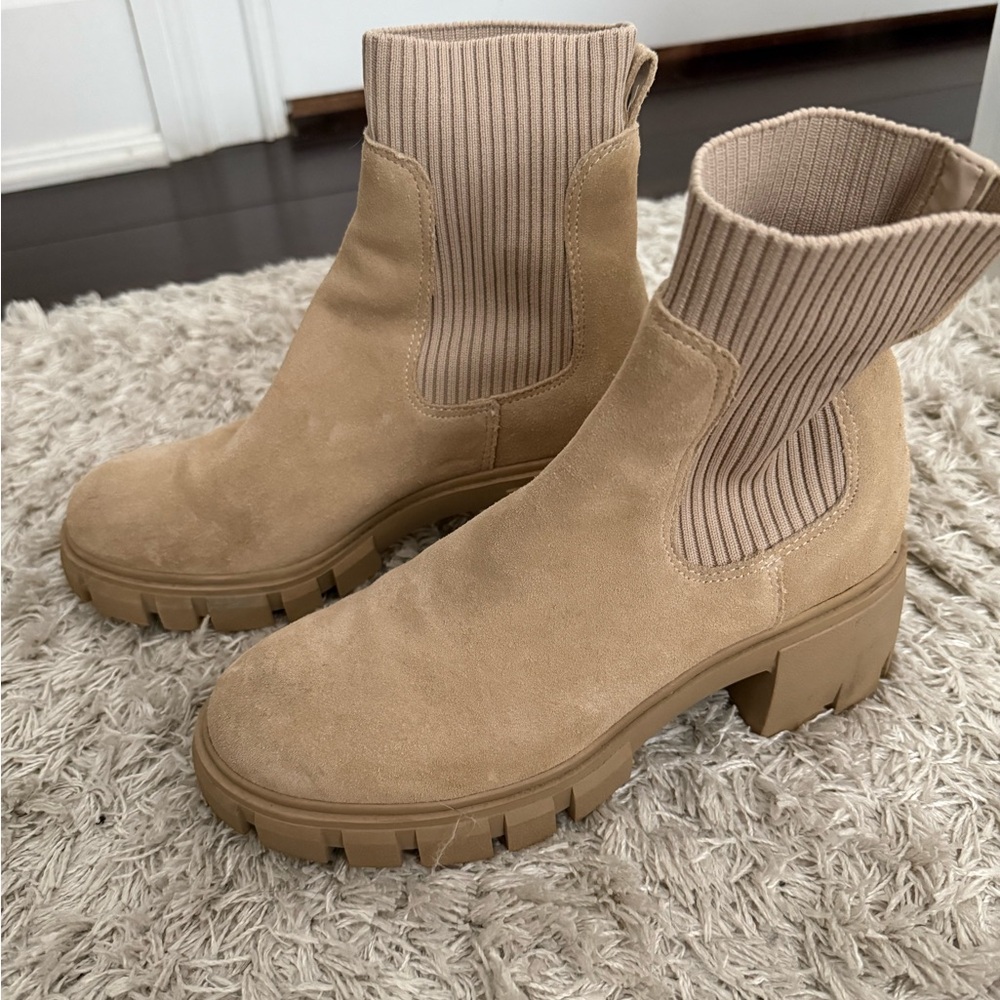 Steve Madden Beige Ankle Booties
